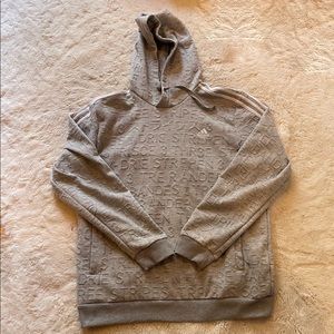 adidas typography jacquard print hoodie